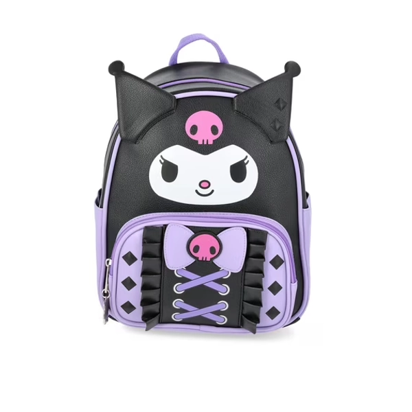 Kuromi Leather Ruffle Women's 10.5" Mini Backpack Purple