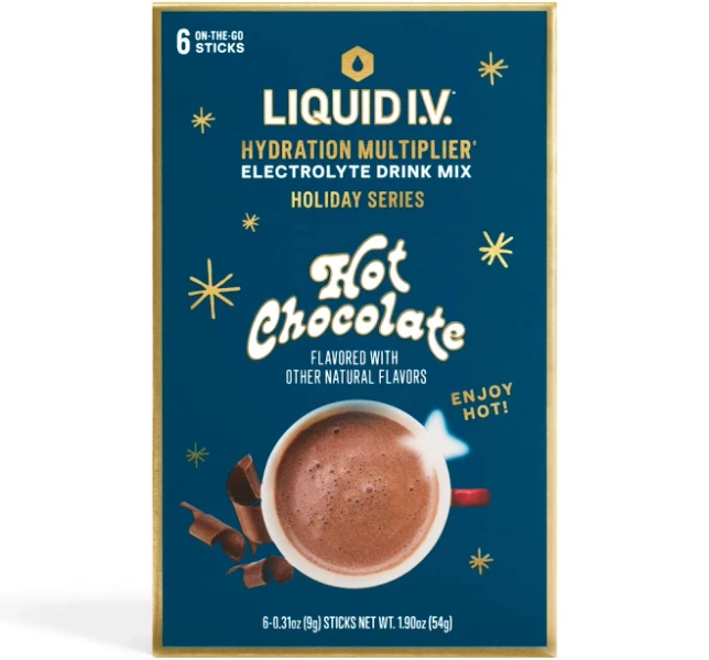 Liquid I.V. Hot Chocolate Hydration Multiplier Hydrating Powdered Electrolyte Drink Mix Packets W/ Real Cocoa