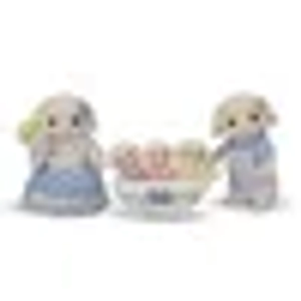 Calico Critters Flora Rabbit Family, Set of 5 Collectible Doll Figures