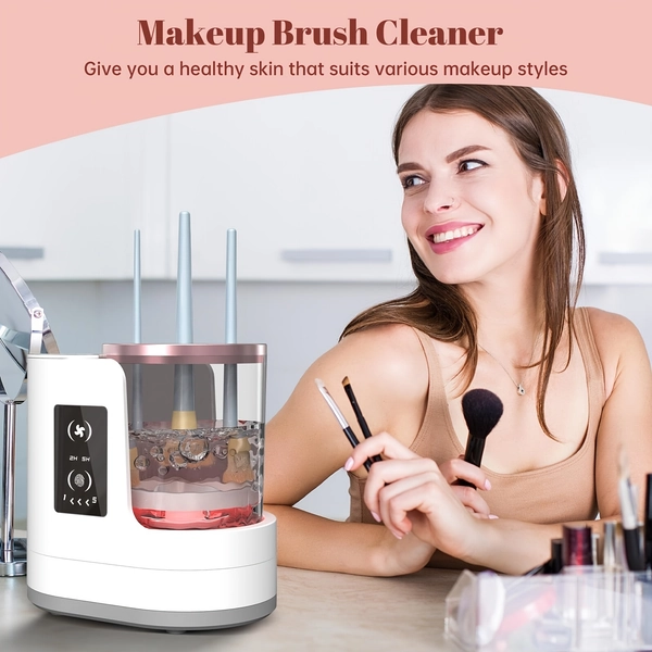 Makeup Brush Cleaner 3 In 1 Electric Makeup Brush Cleaner And Dryer, Automatic Makeup Brush Cleaner Machine With Multi-Hour Drying Settings, Portable Design For All Makeup Brush Types
