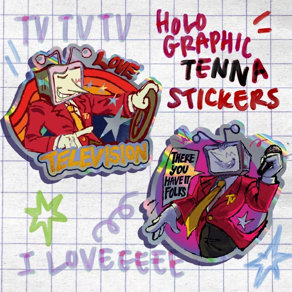 Deltarune Tenna Mega Large Holo Stickers