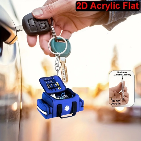 2D Flat, 2D Flat 1pc Emergency Medical Tool Keychain, Suitable for Backpack and Car Keys Decoration, Perfect for Healthcare Professionals, No Power Needed, 7 Colors Available, 2D Flat, First Aid Keychain, Healthcare Accessories, Minimalist Design, Compact Accessory, Durable Keychain, Sturdy Key Holder, Medical Keychain, Decorative Keyring, Medical Students, Doctors Gift