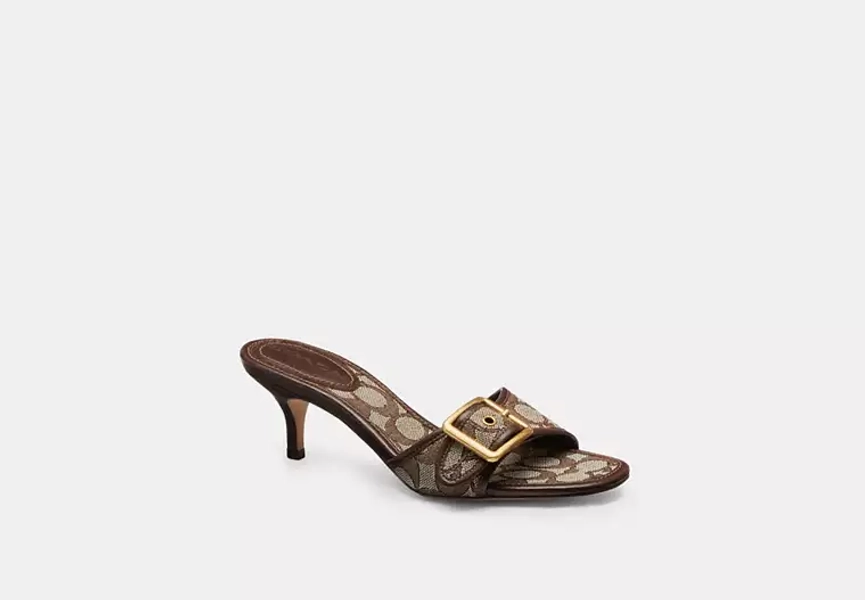 Oak/Maple Margot Sandal In Signature Jacquard