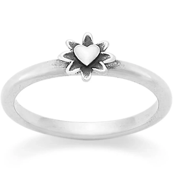 James Avery Sterling Silver Blooming Heart Band Ring