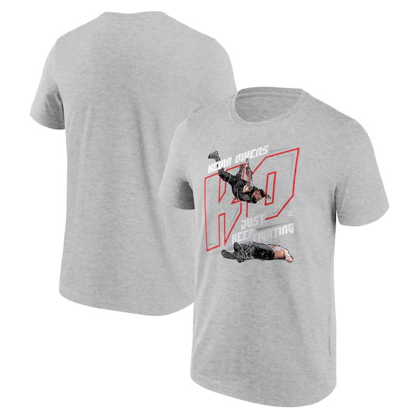 WWE Kevin Owens Just Keep Fighting T-Shirt - Sports Grey - Mens