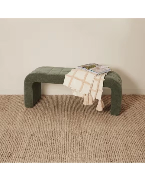 Chenille Bench - Green - No Colour - One Size