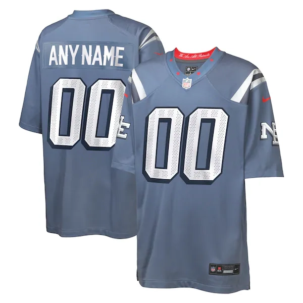 Youth New England Patriots  Nike Storm Blue 2025 Rivalries Collection Custom Game Jersey