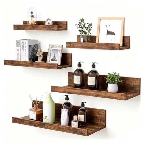 Floating Shelves Sindcom Home Wood Shelf Wall Mounted Set of 5