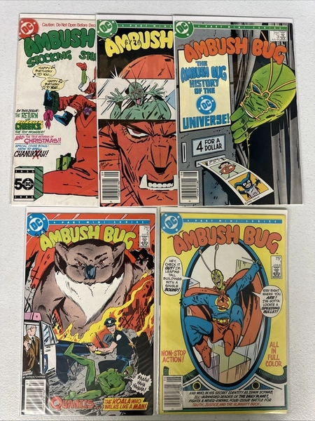 AMBUSH BUG #1 2 3 4 + Stocking Stuffer #1 1985 DC Full Set Lot Run Fine *U7