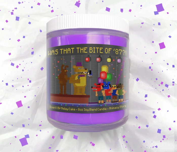 Was that the bite of 87?! - FNAF Inspired Candle - Five Night's at Freddy's - 8 oz Hand Poured Soy Blend Wax - Nerdy Anime Video Game Gift
