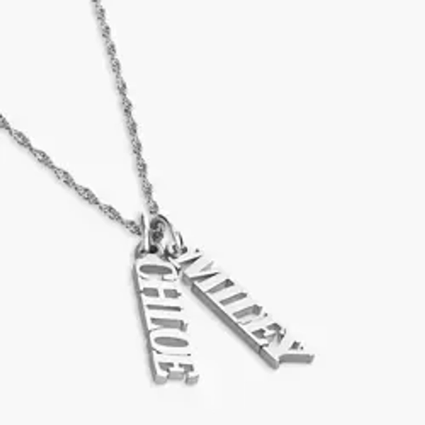 Singapore Chain Name Necklace - Silver