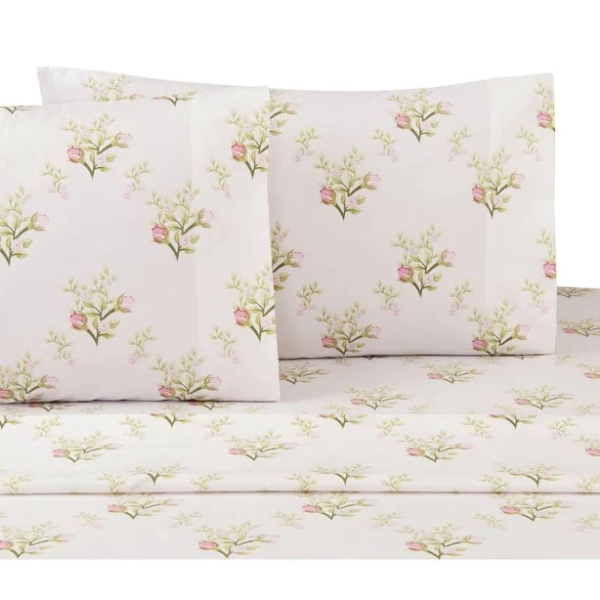 Mayfair 200TC 4 Piece Percale Floral Haze Sheet Set