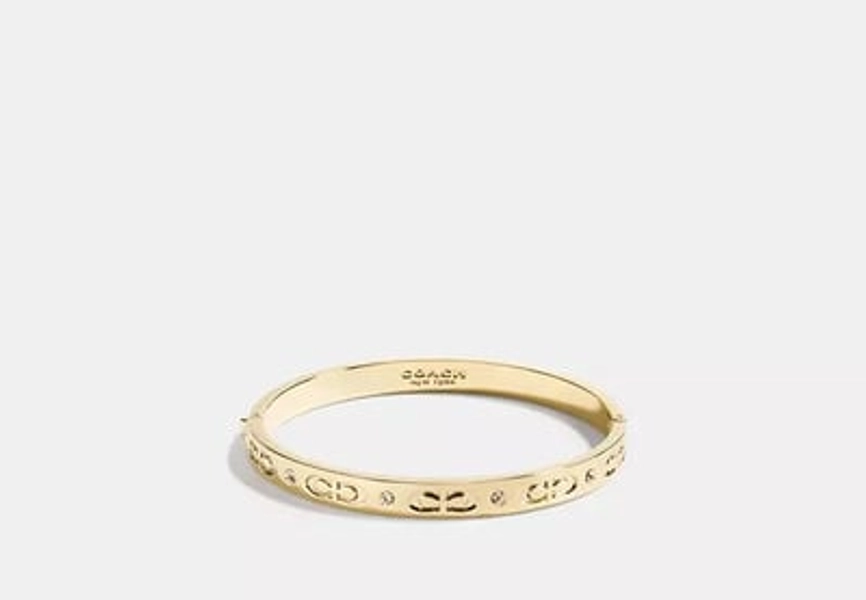 Coach Outlet Signature Hinged Bangle - Yellow
