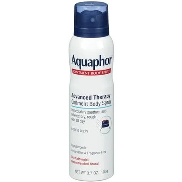 Aquaphor Advanced Therapy Ointment Body Spray Moisturizer for Adults, Hypoallergenic, 3.7 oz, Pack of 2