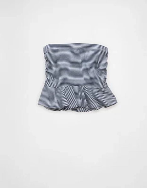 AE Ruched Peplum Tank Top With Removable Straps