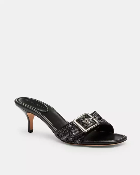 Noir Sandale Margot En Jacquard Exclusif Avec Cristaux