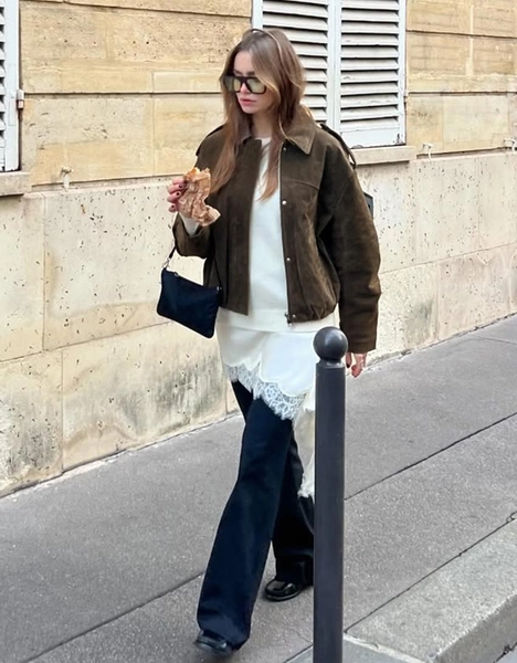 Leather suede jacket