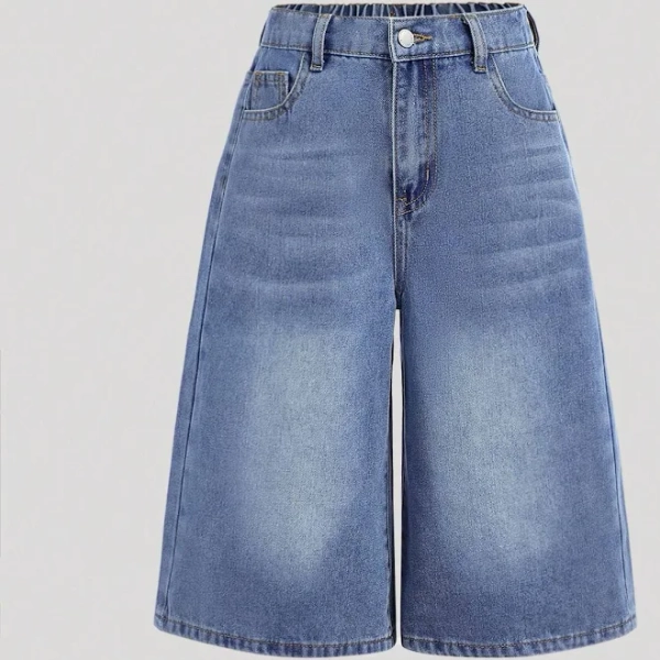SHEIN Tween Girls Y2k Baggy Wide Leg Jeans