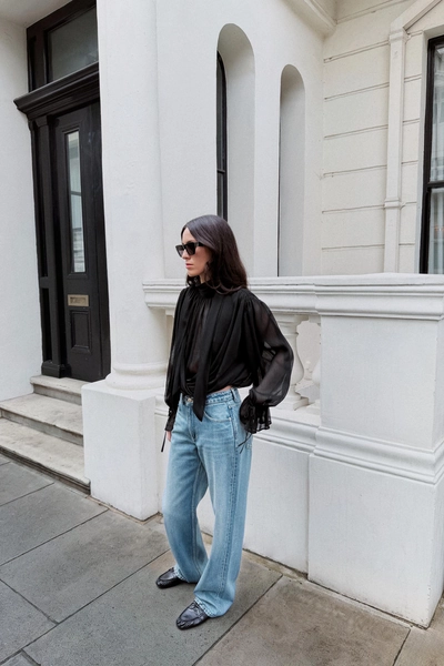 TOP DRAPÉ AVEC LACET ARRIÈRE - Noir - XS