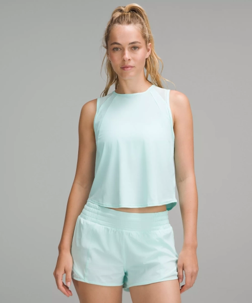 Sculpt Cropped Tank Top *Pleated - Ideal Mint - 6