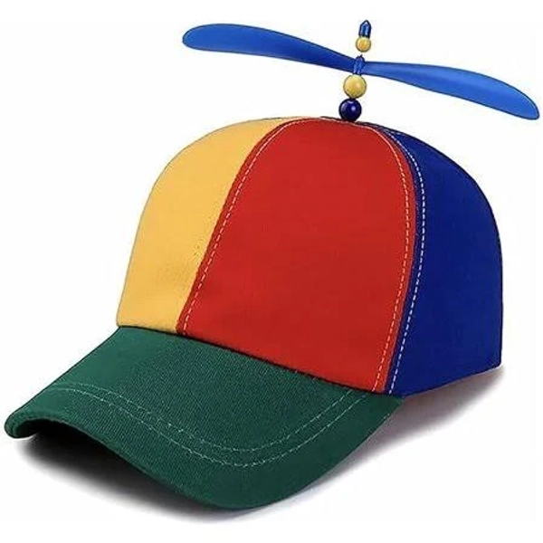 KENASHU Colorful Helicopter Baseball Cap: Neutral Adjustable Cute Baseball Helicopter Propeller Cap Snapback Cap, Adult Unisex, Size: One size
