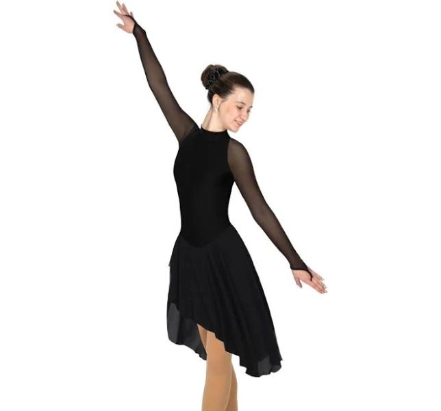 Solitaire D22017 High Neck Dance Plain Black / Adult X-Large