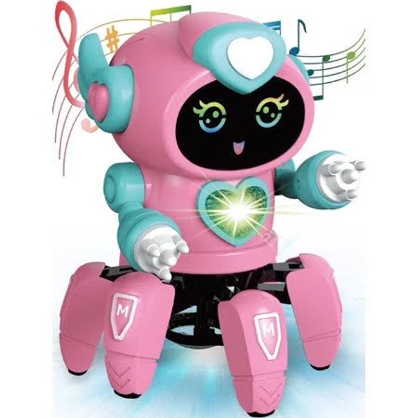 Lvelia Robot Toy for Kids, Intelligent Electronic Walking Dancing Robot Toys with Flashing Lights and Music for Age 3-12 Year Old Boys Girls Birthday