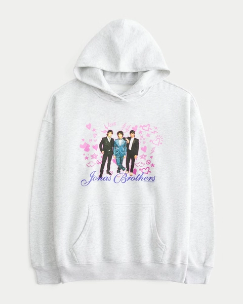 Oversized Jonas Brothers Graphic Hoodie