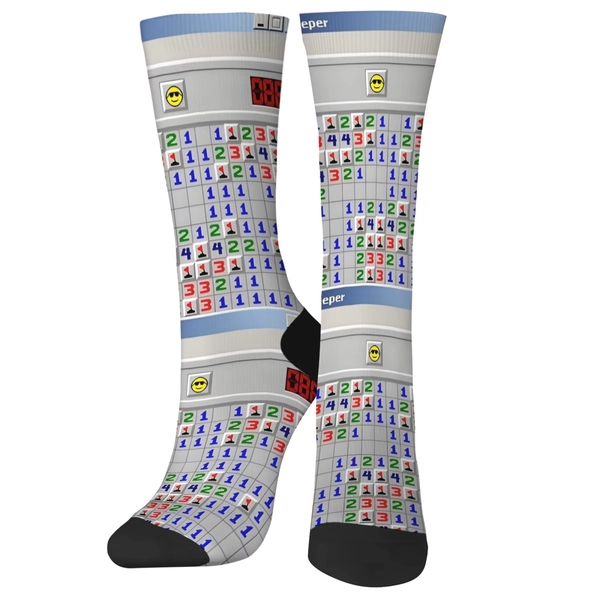 Minesweeper Fun Game Calzini da uomo Hip Hop Happy Fashion Calzini Comodi calzini sportivi casual Calzini pazzi Regali per feste