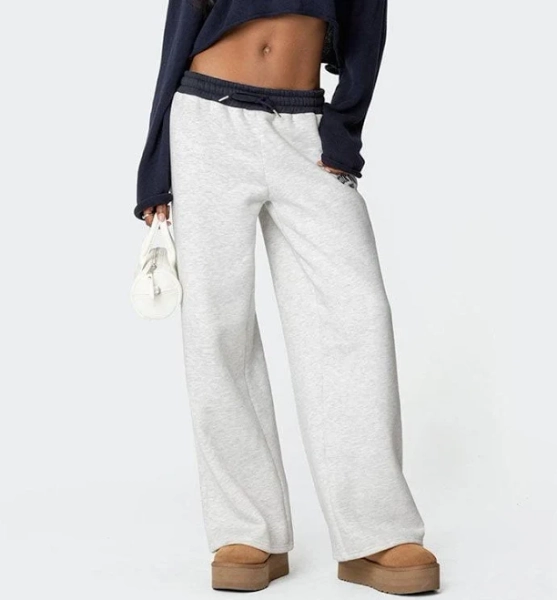 Edikted Women's Contrast Embroidered Sweatpants