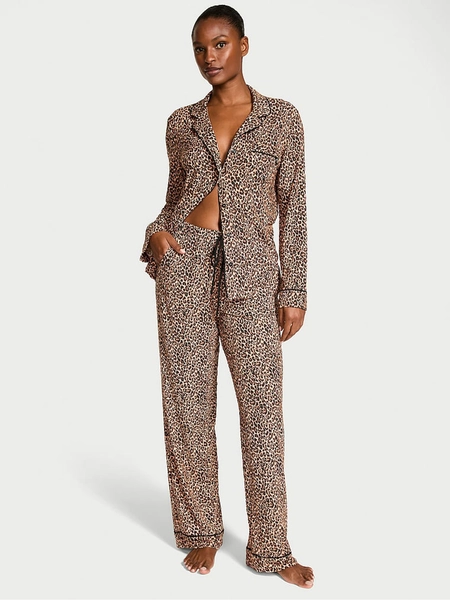 Marzipan Leo Brown Modal Long Pyjamas Set