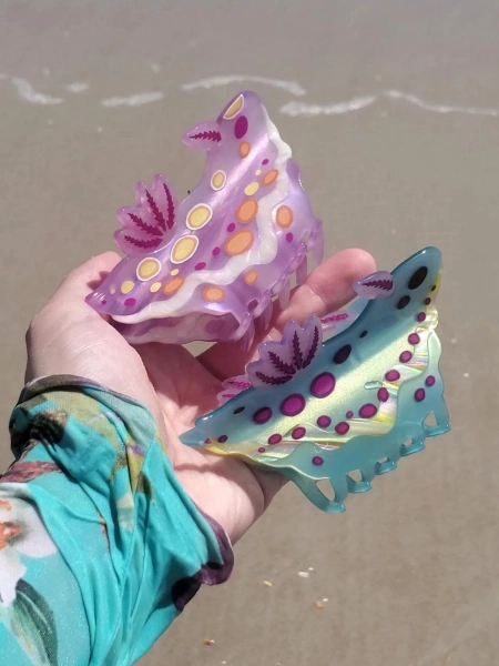 Sea slug nudibranch hair claw clip! - seaslug Hypselodoris sea creature ocean