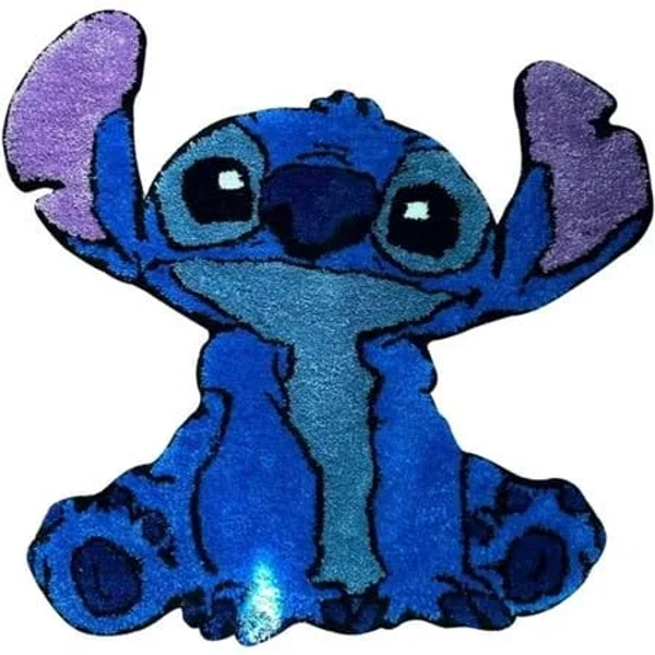60cm Cute Stitch Plush Rug - Soft Non-Slip Carpet for Kids Room, Nursery, Bedroom & Living Room Decor, Anime-Themed Floor Mat Gift, Size: 60 cm, Blue