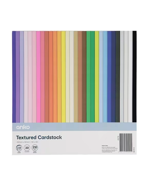 60 Pack Textured Card Stock - Assorted - One Size
