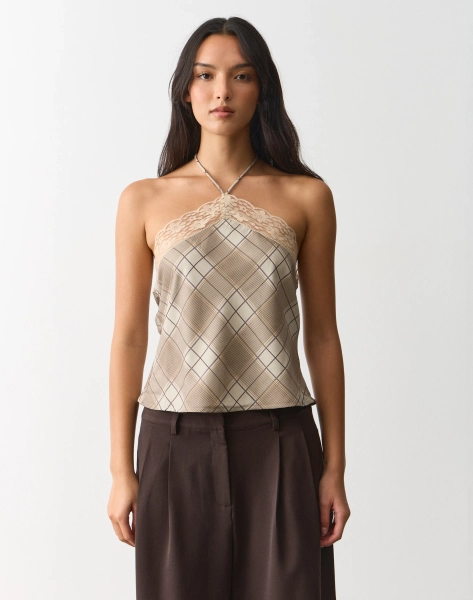 Lace Trim Halter Top