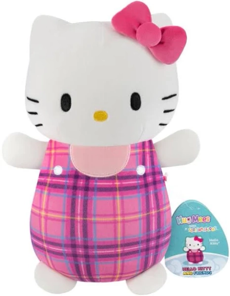 Squishmallow 10In Hello Kitty Hugmees Plaid