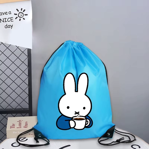 Cute Miffyed Drawstring Bag Fashion Nylon Waterproof Multi-functional Travel Sport Clothes Shoes Storage Pouch Cartoon Backpack - AliExpress 26