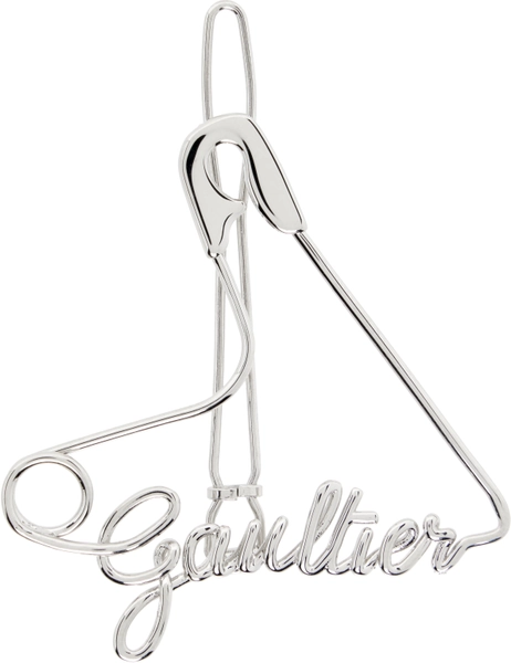Silver 'The Heart Safety Pin' Hair Clip