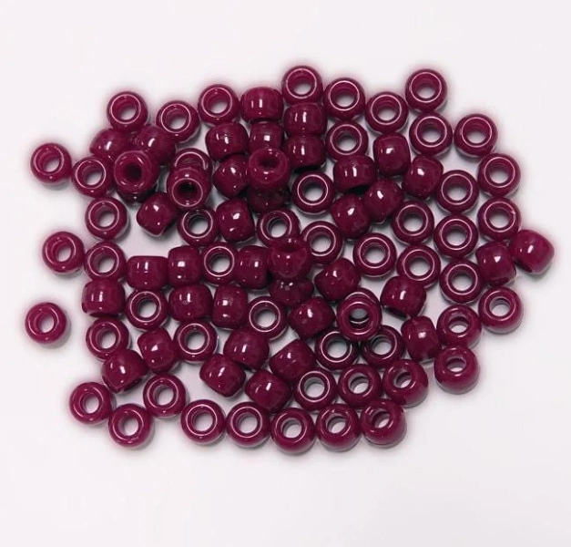 500pc Cranberry 9x6mm Pony Beads for school crafts hair decor kandi jewelry