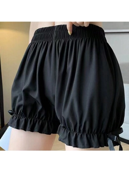 1pc Women's Shorts With Anti-Chafing & Non-Rolling Hem, Thin Fabric For Summer, Random Color
