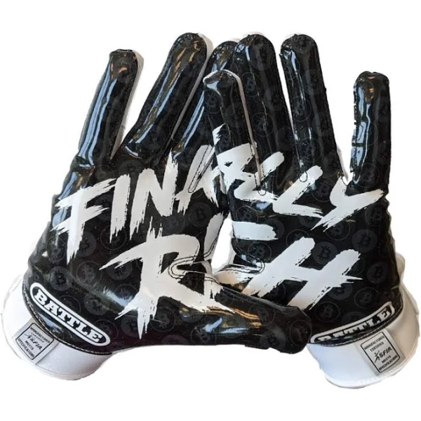 battle sports "Finally Rich" Receiver Football Gloves
