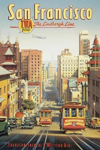 The Lindbergh Line, San Francisco, California - Wall Art Print, 12x18