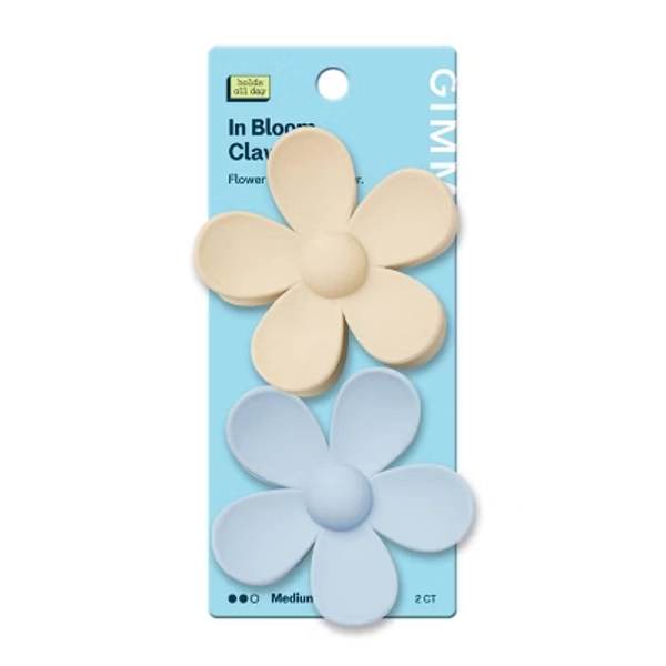Gimme Beauty In Bloom Claw Clips for Medium Hair - Blue/Cream - 2ct