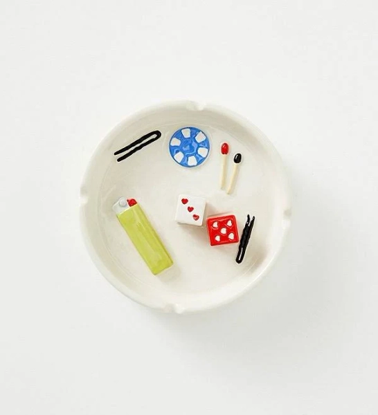 Urban Outfitters Vices Patterned Ceramic Ashtray