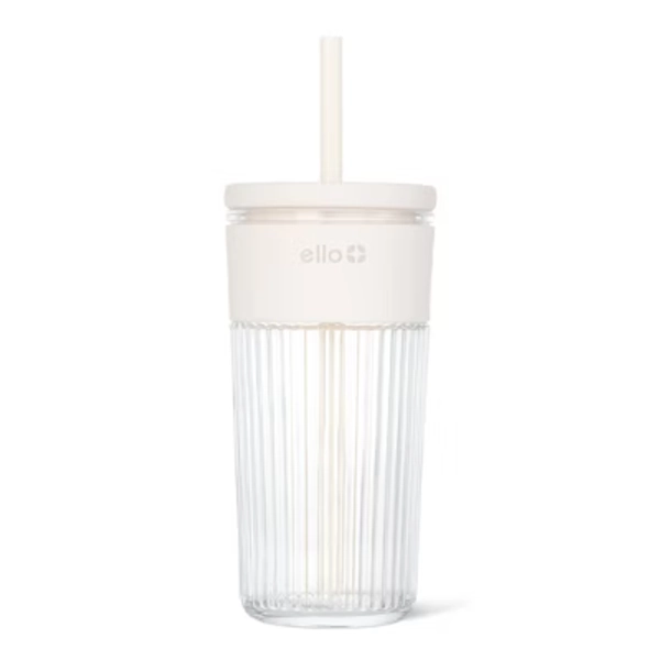 Ello Ava 18oz Straw Tumbler Cream
