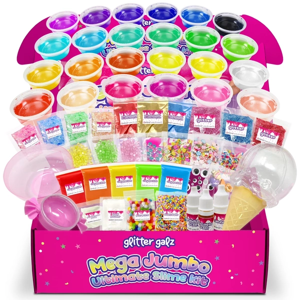 Glitter Galz Jumbo Mega Slime Kit, 75-Piece Premade Slime Making Kits - Walmart.com