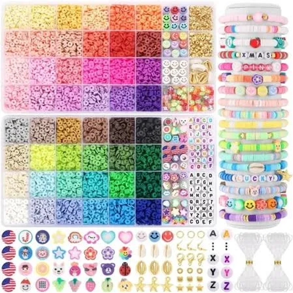Funtopia 48 Colors Polymer Clay Flat Heishi Beads