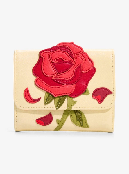 Loungefly Disney Beauty and The Beast Enchanted Rose Shimmer Wallet - BoxLunch Exclusive