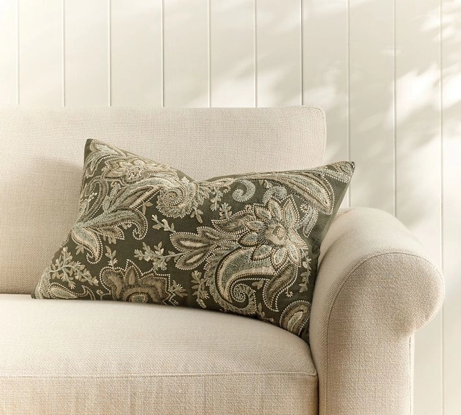 Francis Embroidered Lumbar Pillow Cover
