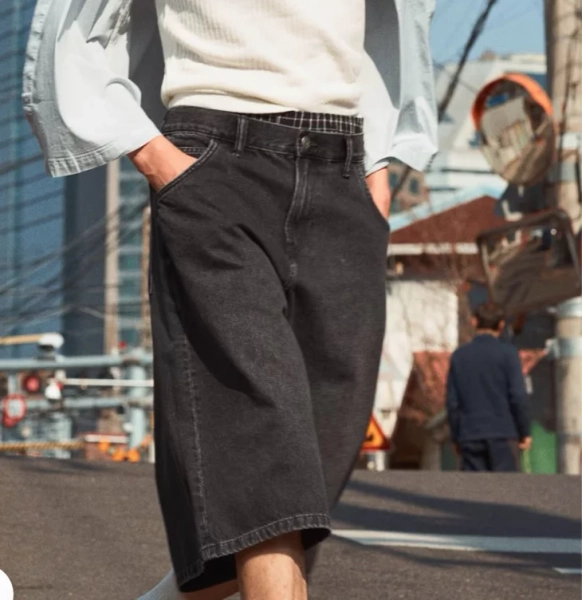 Super Baggy Denim shorts - Denim black